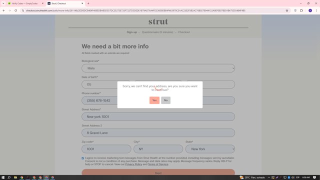 Strut checkout page showing Strut promo code box | Screenshot taken by SimplyCodes community member on May 15, 2025