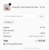 VIP25 coupon verification screenshot
