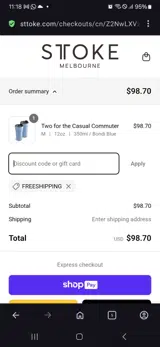 Freeshipping coupon verification screenshot
