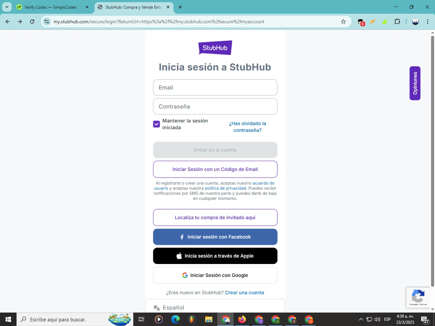 StubHub promo code screenshot showing code GIANT4LIFE applied at StubHub checkout page. Uploaded by SimplyCodes community member Soyvictor on Mar 23, 2025
