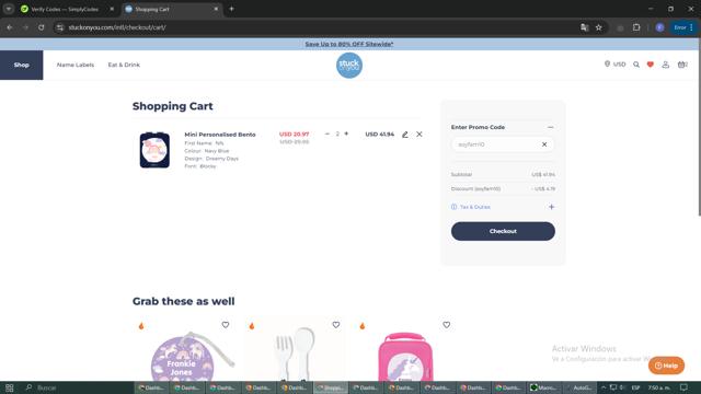 Stuck On You checkout page showing Stuck On You promo code box | Screenshot taken by SimplyCodes community member on Feb 22, 2025