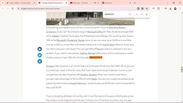 Student.com checkout page showing Student.com promo code box | Screenshot taken by SimplyCodes community member on Oct 21, 2024