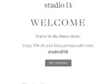 studioD10 coupon verification screenshot