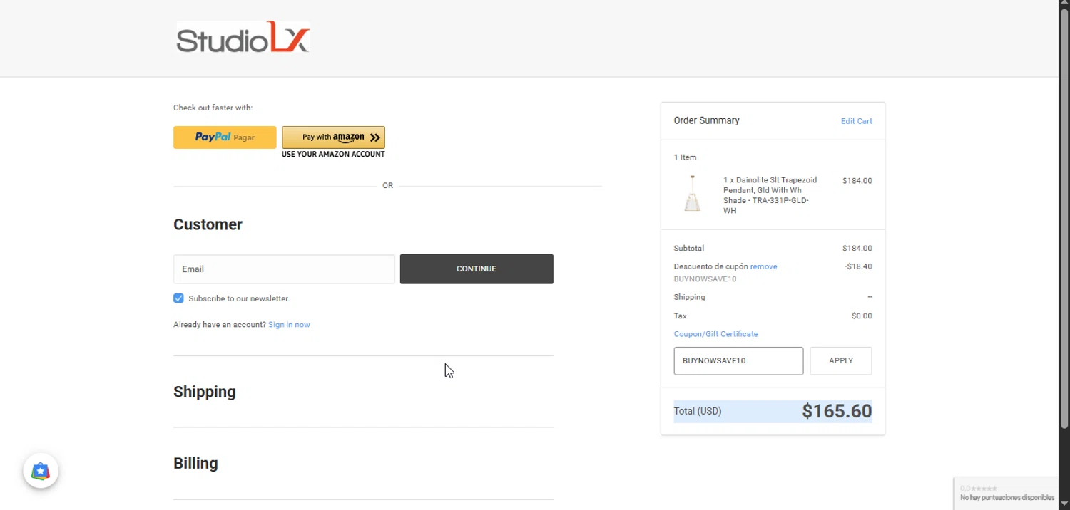 StudioLX promo code screenshot showing code BUYNOWSAVE10 applied at StudioLX checkout page. Uploaded by SimplyCodes community member Rayyyyyy on May 17, 2025