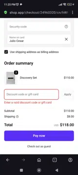 Studio Ready coupon verification screenshot