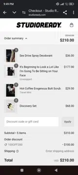 Studio Ready coupon verification screenshot