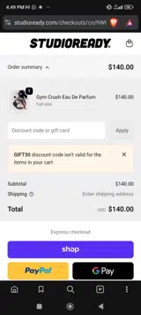 Studio Ready coupon verification screenshot