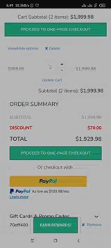 70OFF400 coupon verification screenshot