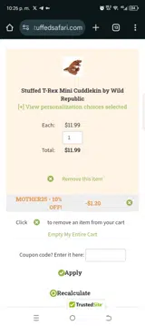 Mother25 coupon verification screenshot