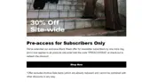PREACCESS30 coupon verification screenshot