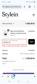 EXTRA-10 coupon verification screenshot