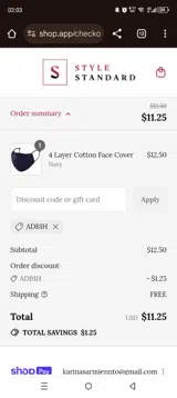 ADB1H coupon verification screenshot