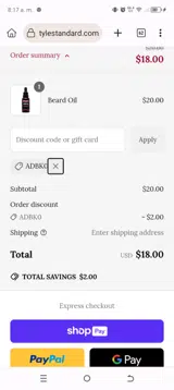 ADBK0 coupon verification screenshot