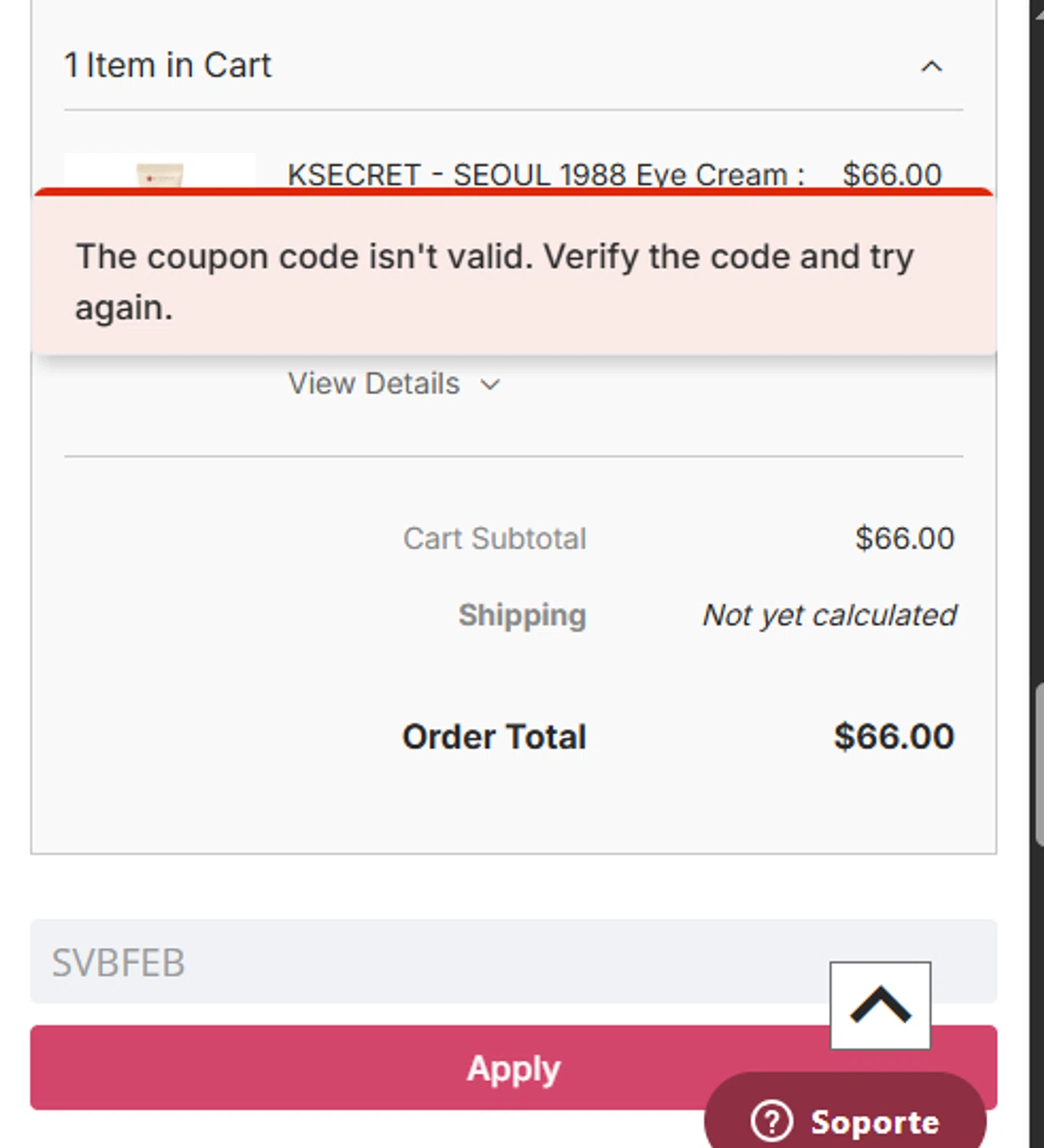 Stylevana coupon code screenshot showing code SVBFEB applied at Stylevana checkout page. Uploaded by SimplyCodes community member Eugeni on Dec 8, 2025