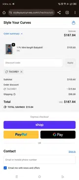 TACOREY coupon verification screenshot