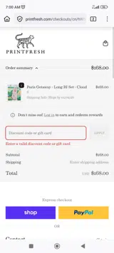 Carparts JC Whitney coupon verification screenshot