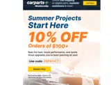 Carparts JC Whitney coupon verification screenshot