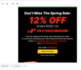 Carparts JC Whitney coupon verification screenshot