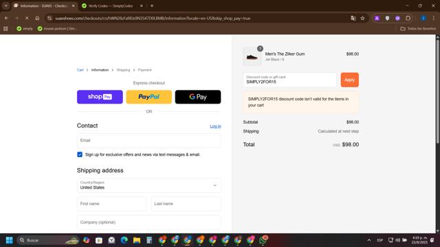 Suavs checkout page showing Suavs discount code box | Screenshot taken by SimplyCodes community member on Aug 23, 2025