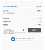 FLSHAUG1025 coupon verification screenshot