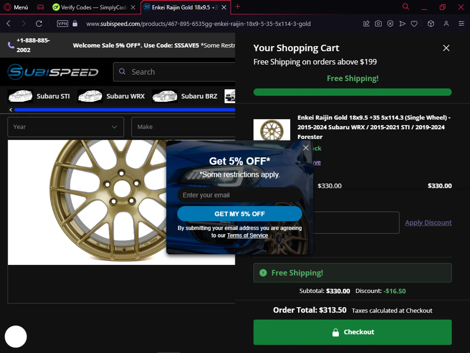 where to use Subispeed promo code box