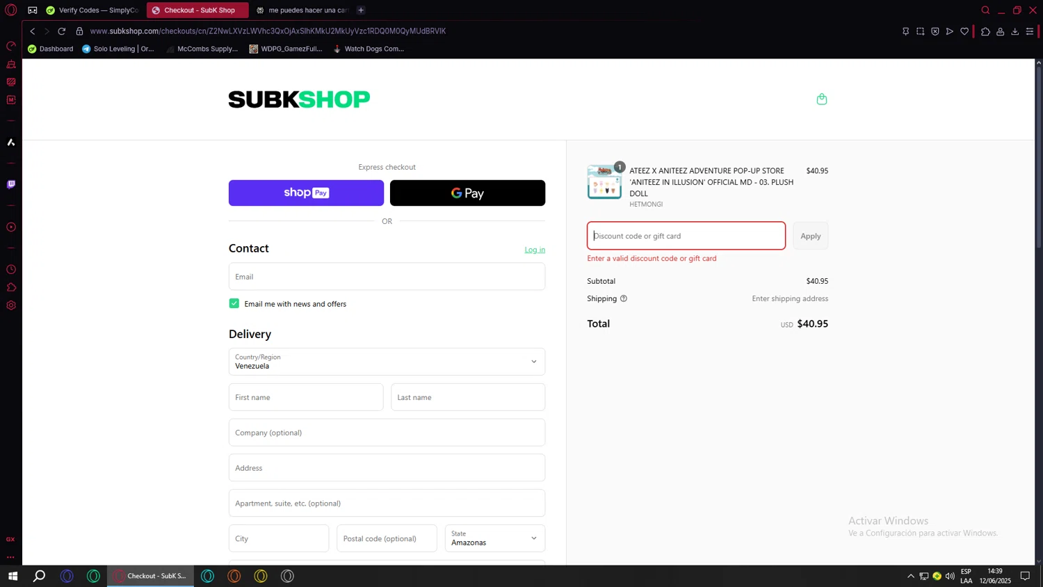 SubK Shop discount code screenshot showing code MAY20 applied at SubK Shop checkout page. Uploaded by SimplyCodes community member BANKAI on Jun 12, 2025