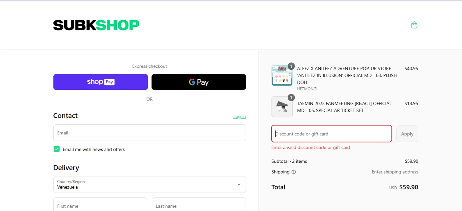 SubK Shop discount code screenshot showing code MAY20 applied at SubK Shop checkout page. Uploaded by SimplyCodes community member chanyromero on Jun 12, 2025