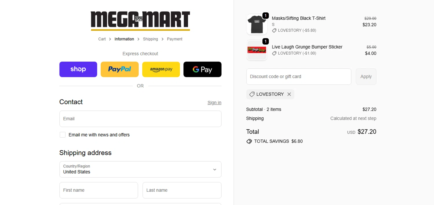 Sub Pop discount code screenshot showing code LOVESTORY applied at Sub Pop checkout page. Uploaded by SimplyCodes community member xHRxUltrax on Dec 20, 2025