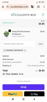 OKSANA_GAEVSKAYA coupon verification screenshot