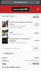 TAMKHUTS coupon verification screenshot