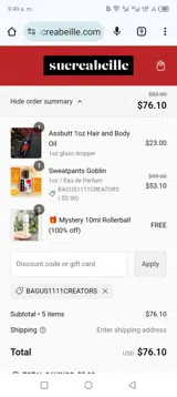 Bagus1111creators coupon verification screenshot