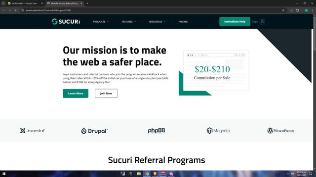 Sucuri checkout page showing Sucuri discount code box | Screenshot taken by SimplyCodes community member on Jan 16, 2025
