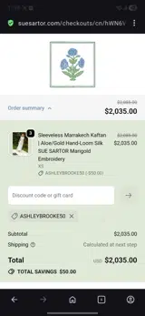 AshleyBrooke50 coupon verification screenshot