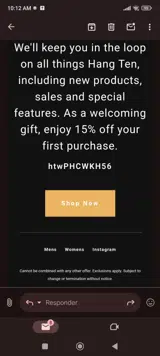 Take20 coupon verification screenshot