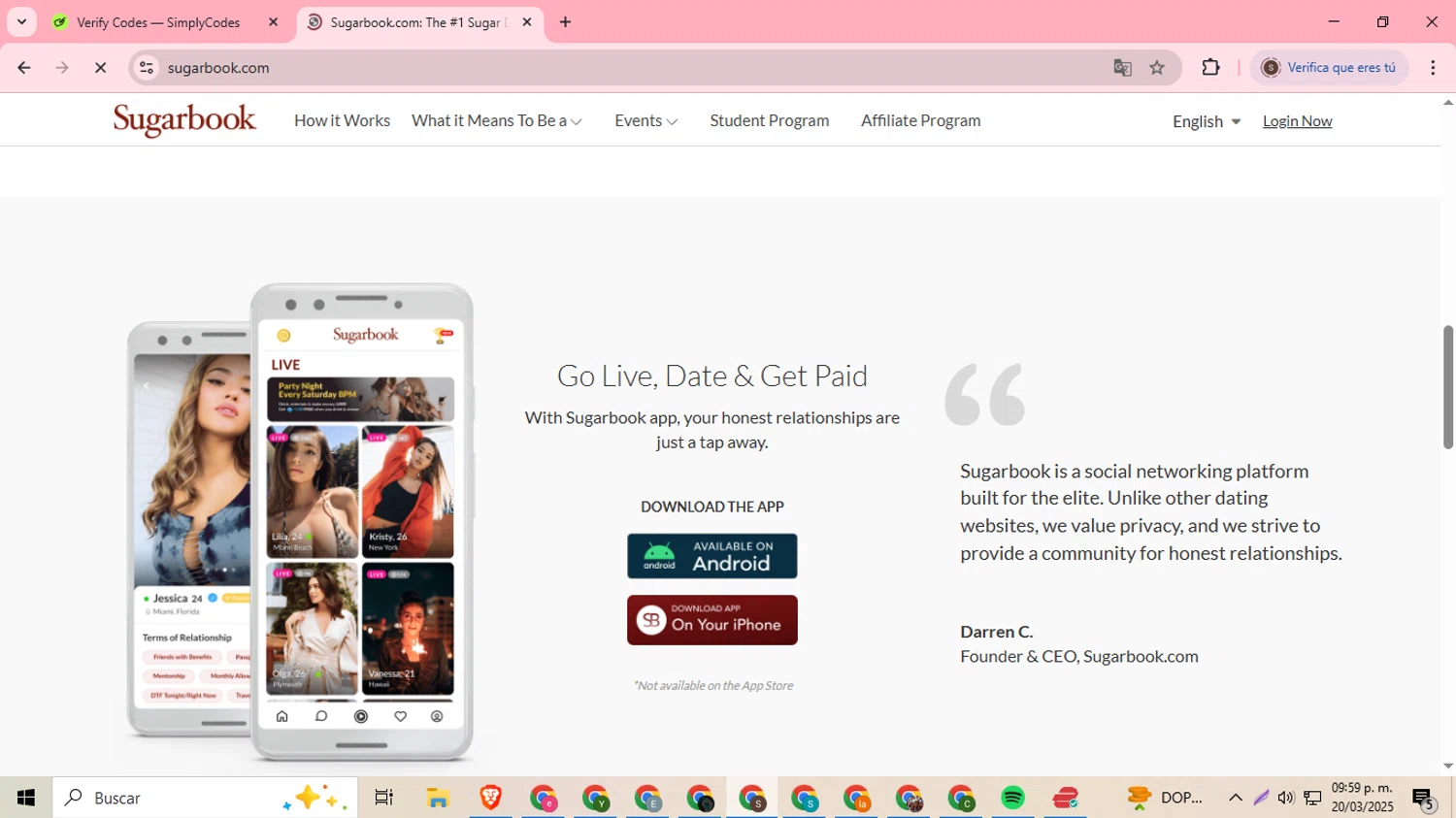 Sugarbook promo code screenshot showing code 50OFFSB applied at Sugarbook checkout page. Uploaded by SimplyCodes community member DiscountDefender1226 on Mar 21, 2025