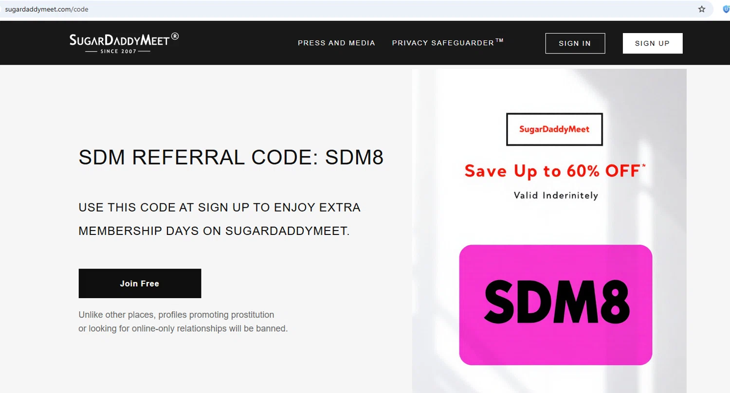 SugarDaddyMeet promo code screenshot showing code SDM8 applied at SugarDaddyMeet checkout page. Uploaded by SimplyCodes community member PopomsPapa on Jun 26, 2025