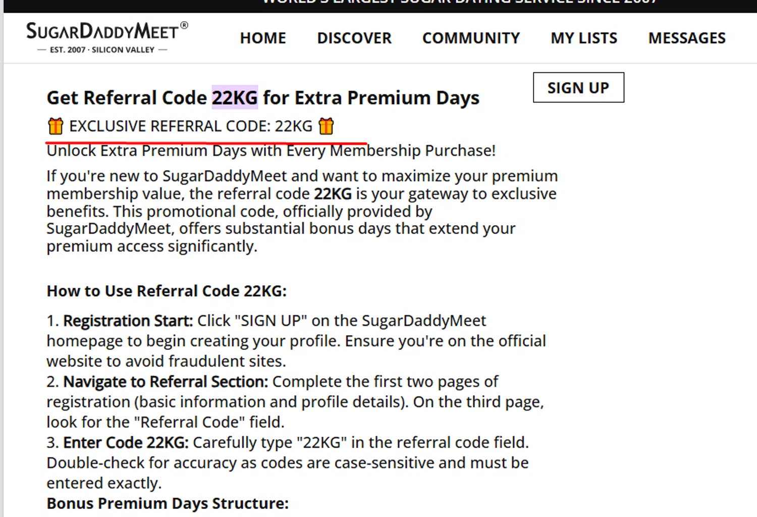 SugarDaddyMeet promo code screenshot showing code 22KG applied at SugarDaddyMeet checkout page. Uploaded by SimplyCodes community member paola49520 on Dec 27, 2025