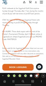 Sugarloaf Mountain coupon verification screenshot