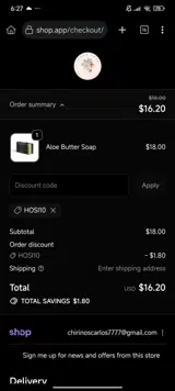HOSI10 coupon verification screenshot