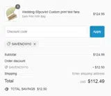 SAVENOW10 coupon verification screenshot