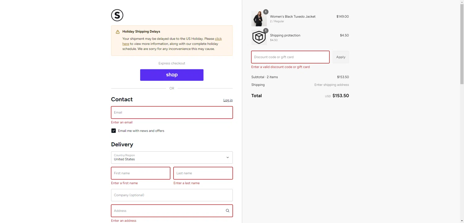Suit Shop discount code screenshot showing code SUIT50 applied at Suit Shop checkout page. Uploaded by SimplyCodes community member PennyRanger8219 on Sep 3, 2025
