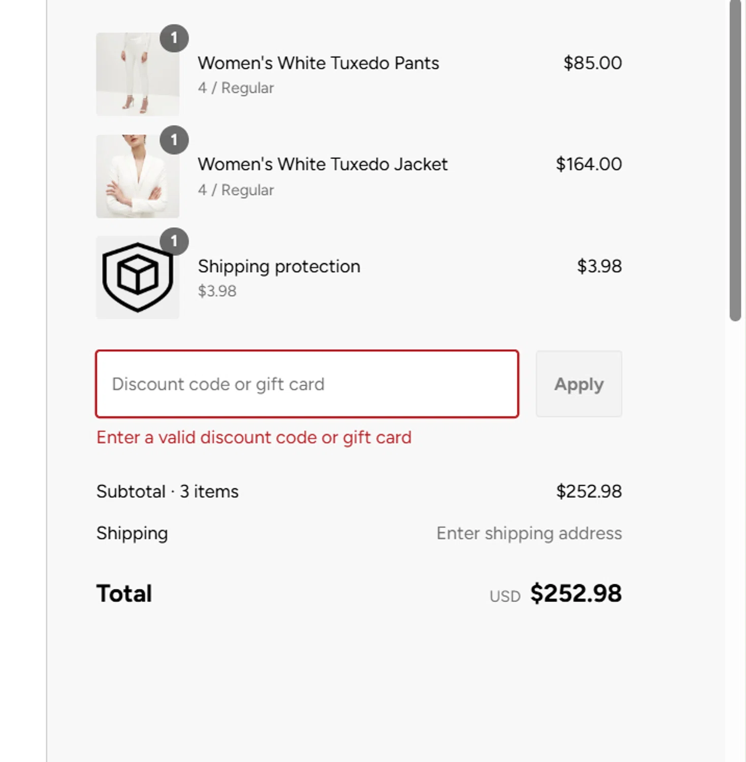 Suit Shop discount code screenshot showing code ULVESTAD10 applied at Suit Shop checkout page. Uploaded by SimplyCodes community member RewardCurator5232 on Sep 3, 2025