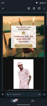 Suits & More coupon verification screenshot