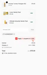 CLEANSE3DAY coupon verification screenshot