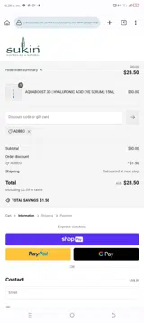 ADBEO coupon verification screenshot