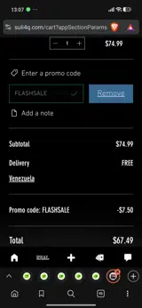 FLASHSALE coupon verification screenshot