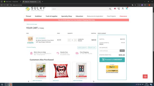 Sulky checkout page showing Sulky coupon code box | Screenshot taken by SimplyCodes community member on May 27, 2025