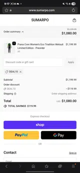 DEAL10 coupon verification screenshot