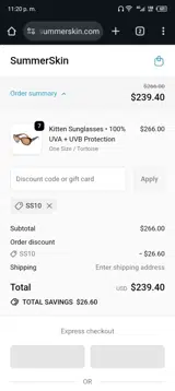 SS10 coupon verification screenshot