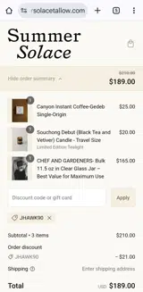 Jhawk90 coupon verification screenshot